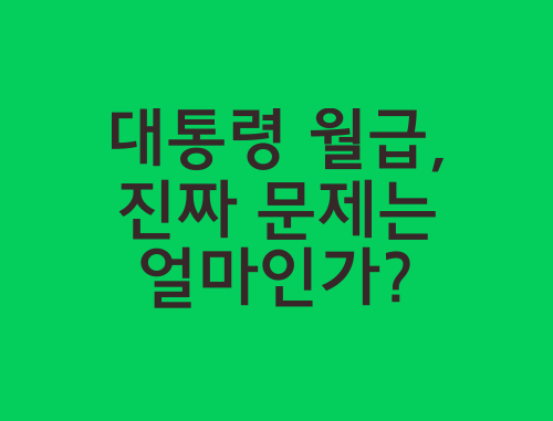 대통령-월급