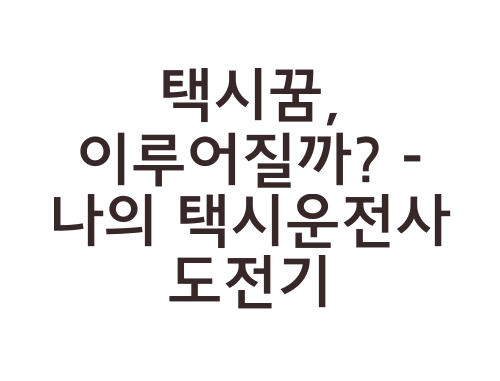 택시꿈