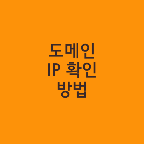 도메인 IP 확인 방법